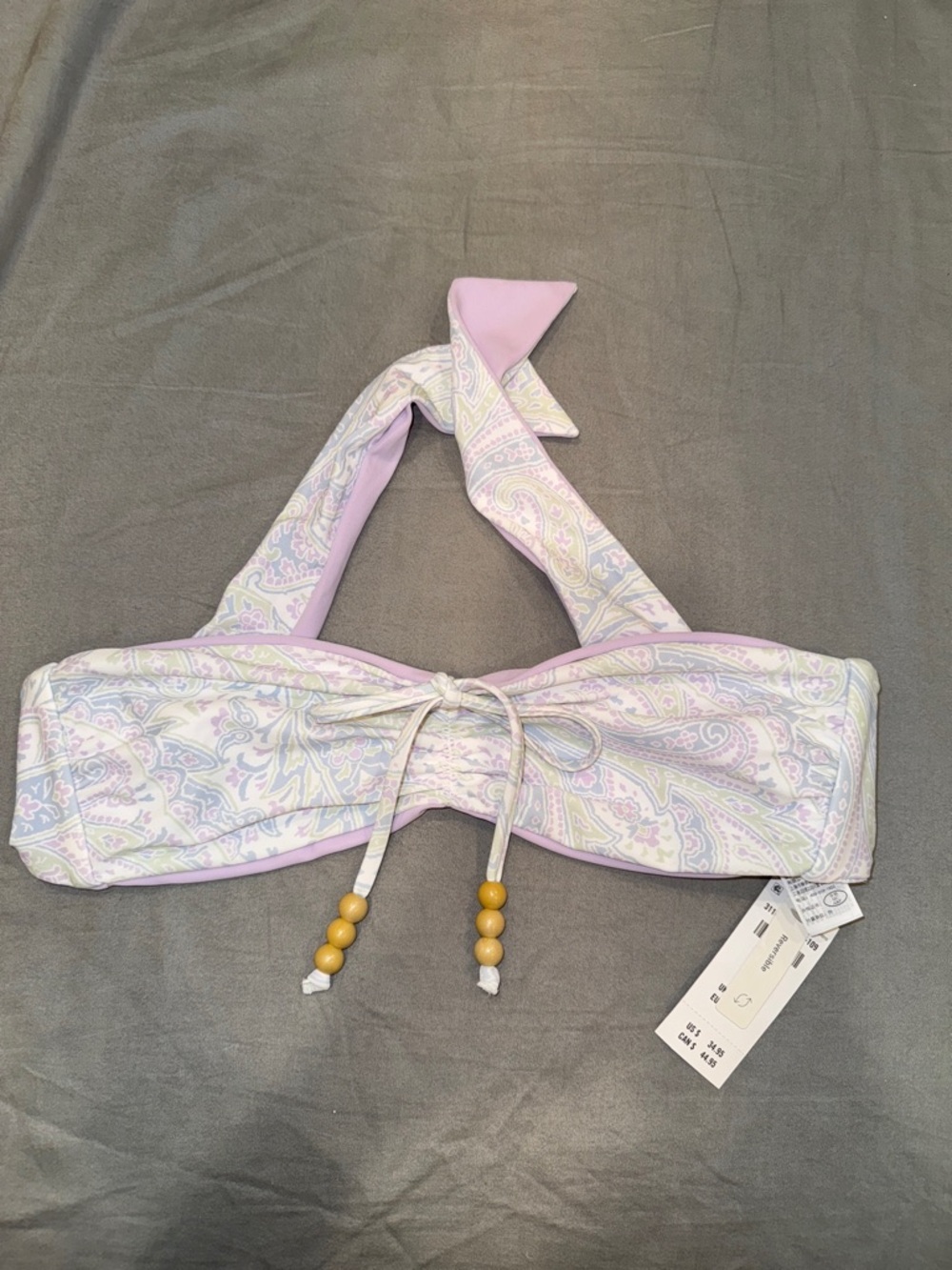 BRAND NEW HOLLISTER Lavender Paisley Halter Bandeau Top - Women Intimates